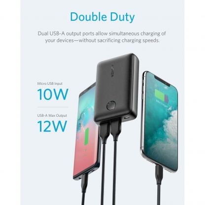 Anker PowerCore Select 10000 mAh с PowerIQ технология - преносима външна батерия с два USB изхода и технология за бързо зареждане (черен) 9