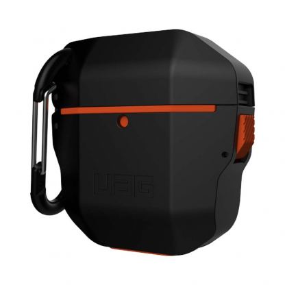 Urban Armor Gear HardCase - водо и удароустойчив силиконов (TPU) кейс с карабинер за Apple Airpods (черен-оранжев) 4