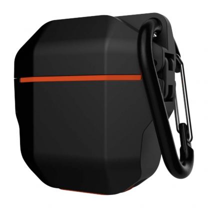Urban Armor Gear HardCase - водо и удароустойчив силиконов (TPU) кейс с карабинер за Apple Airpods (черен-оранжев) 6