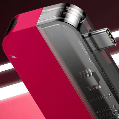 Baseus Transparent Series USB-C Hub CAHUB-TD09 - мултифункционален хъб за свързване на допълнителна периферия за устройства с USB-C (червен) 3