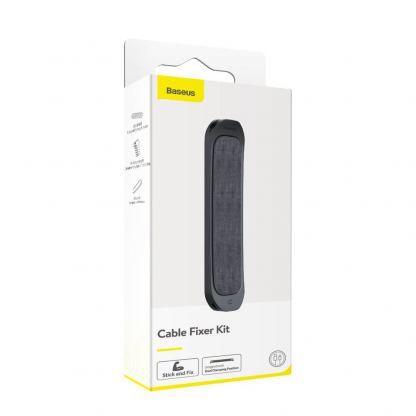 Baseus Cable Fixer Kit - органайзер за кабели с лепяща основа и 15 велкро лепенки (черен) 7