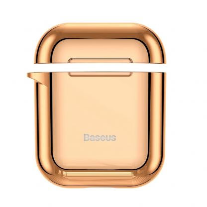 Baseus Shining Hook Silica Gel Case - силиконов калъф за Apple Airpods & Apple Airpods 2 (златист) 4