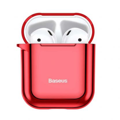 Baseus Shining Hook Silica Gel Case - силиконов калъф за Apple Airpods & Apple Airpods 2 (червен) 3