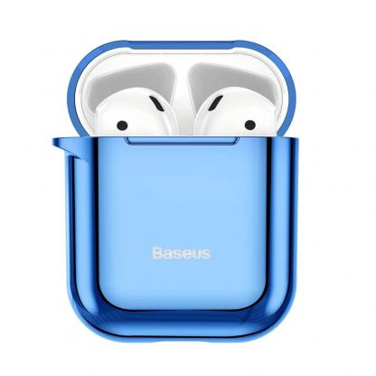 Baseus Shining Hook Silica Gel Case - силиконов калъф за Apple Airpods & Apple Airpods 2 (син) 3