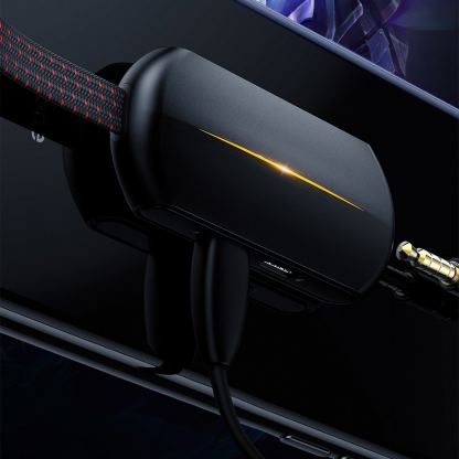 Baseus GAMO USB-C Male + 2 x USB-C & 3.5mm Female Adapter L49 - активен адаптер USB-C към 3.5 мм. аудио изход и два USB-C изхода за устройства с USB-C порт (черен) 10