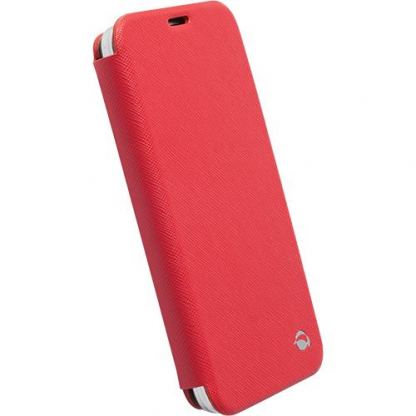 Krusell Malmo Flip cover - кожен калъф, тип портфейл за Samsung Galaxy S5 SM-G900 (червен) 2