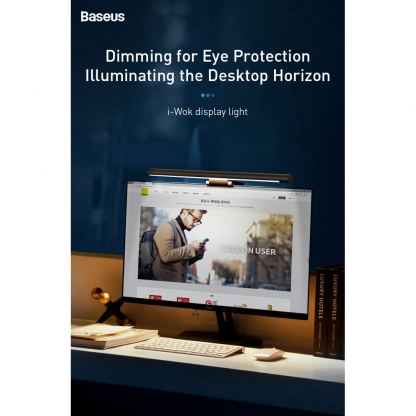 Baseus USB Stepless Dimming Screen Hanging Light - LED лампа за монитор (черен) 7