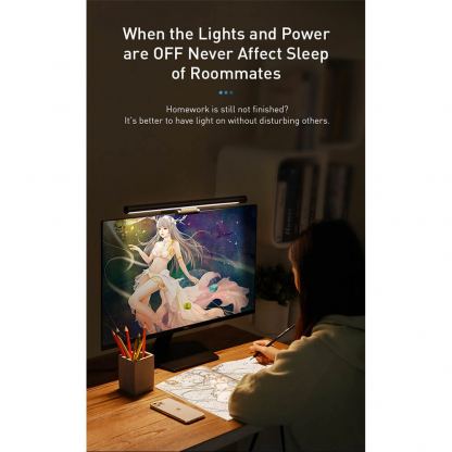 Baseus USB Stepless Dimming Screen Hanging Light - LED лампа за монитор (черен) 10