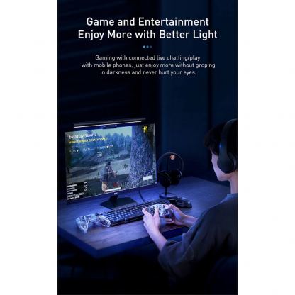 Baseus USB Stepless Dimming Screen Hanging Light - LED лампа за монитор (черен) 11