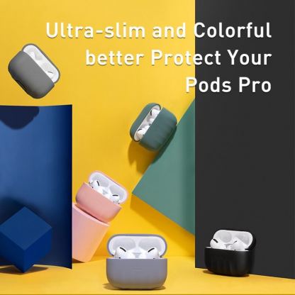 Baseus Shell Pattern Silica Gel Case - силиконов калъф за Apple Airpods Pro (сив) 2