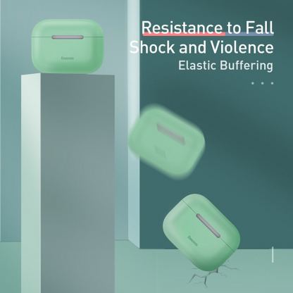 Baseus Super Thin Silica Gel Case - силиконов калъф за Apple Airpods Pro (розов) 3