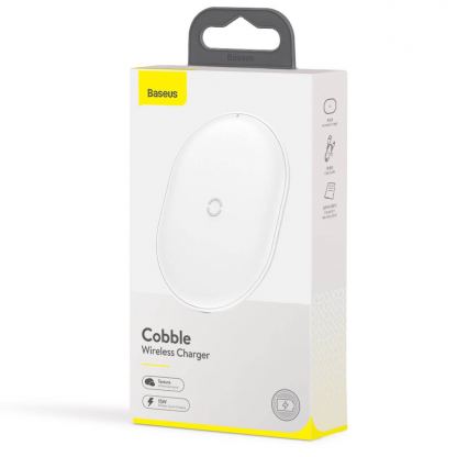 Baseus Cobble Wireless Charger WXYS-01 - поставка (пад) за безжично зареждане с технология за бързо зареждане (15W) за Qi съвместими устройства (бял) 5