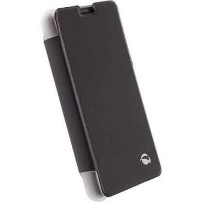 Krusell Boden Flip Cover - кожен калъф, тип портфейл за Sony Xperia E1 (черен) 2