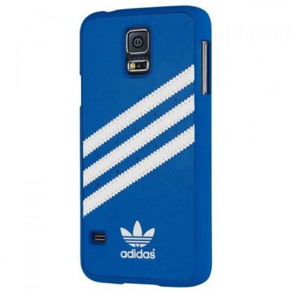 Adidas Moulded Case - твърд кейс с кожено покритие за Samsung Galaxy S5 (син) 3