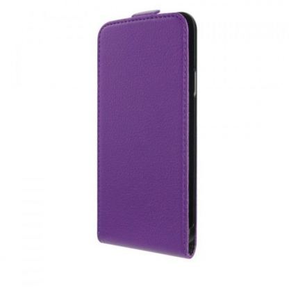 Xqisit FlipCover - вертикален кожен калъф за Samsung Galaxy S5 (лилав) 3