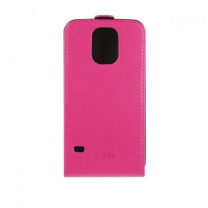 Xqisit FlipCover - вертикален кожен калъф за Samsung Galaxy S5 (розов) 3