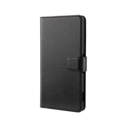Xqisit Slim Wallet Case - хоризонтален кожен калъф за Sony Xperia Z2 (черен) 3