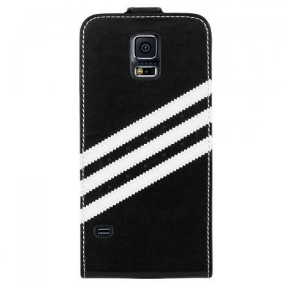 Adidas Flip Case - оригинален кожен калъф за Samsung Galaxy S5 SM-G900 (черен) 2