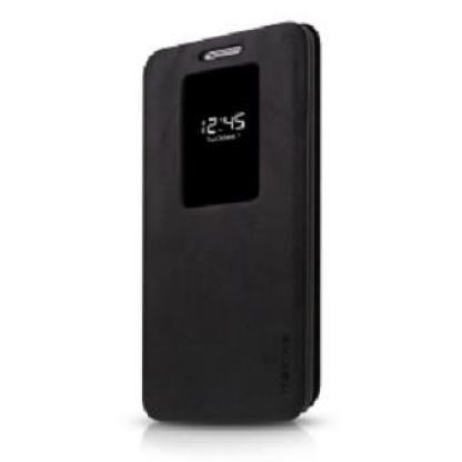 Itskins Pure Smart Leather Case - кожен калъф, тип портфейл и поставка за LG G2 (черен) 2