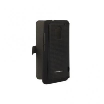 Ferrari Formula One Carbon Flip Case - кожен флип кейс тип портфейл за HTC One Max (черен) 2