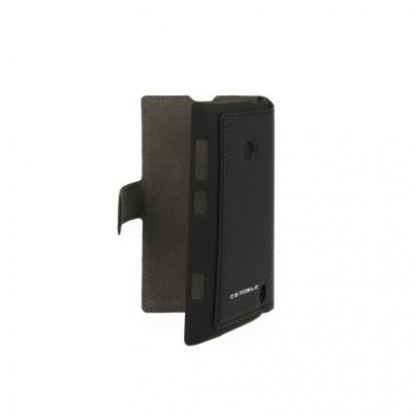 Ferrari Formula One Carbon Flip Case - кожен флип кейс тип портфейл за Nokia Lumia 520/525 (черен) 2