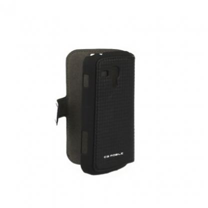 Ferrari Formula One Carbon Flip Case - кожен флип кейс тип портфейл за Samsung Galaxy S Duos i7562 (черен) 2