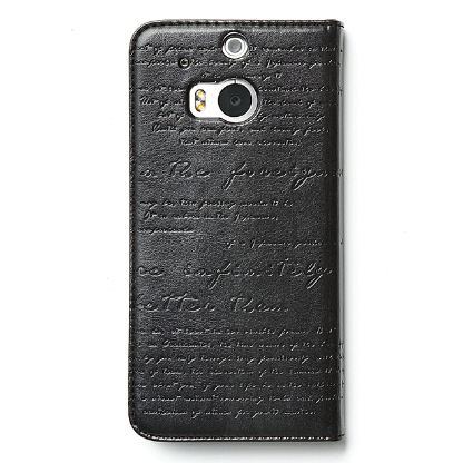 Zenus Masstige Lettering Diary Case - кожен калъф тип портфейл за HTC One 2 (M8) (тъмносив) 2