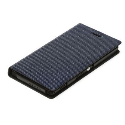 Zenus Masstige Metallic Diary Case - кожен калъф тип портфейл  за Sony Xperia M2 (син) 3
