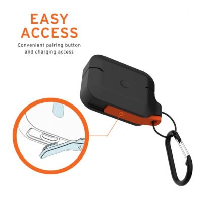 Urban Armor Gear Soft Touch Waterproof Silicone Hang Case - водо и удароустойчив силиконов калъф с карабинер за Apple Airpods Pro (черен)(bulk) 2