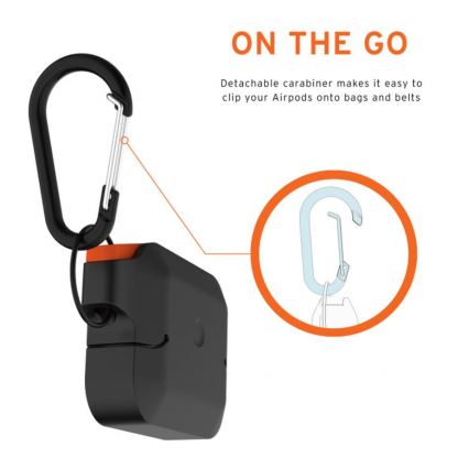 Urban Armor Gear Soft Touch Waterproof Silicone Hang Case - водо и удароустойчив силиконов калъф с карабинер за Apple Airpods Pro (черен)(bulk) 4