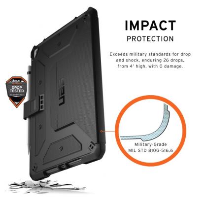 Urban Armor Gear Metropolis Folio Case - удароустойчив хибриден кейс от най-висок клас за iPad 7 (2019) (черен) 4