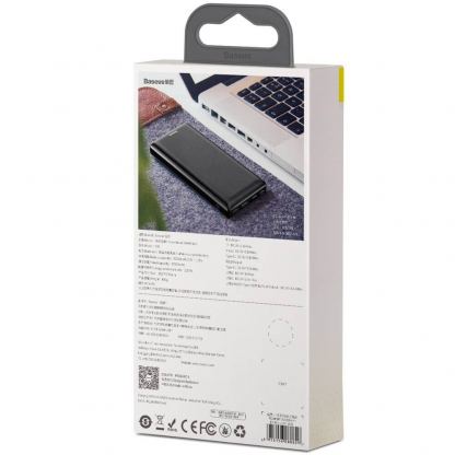 Baseus Mini JA Power Bank - външна батерия 30000 mAh с 2 x USB и USB-C изходи за зареждане на смартфони и таблети (черен) 12