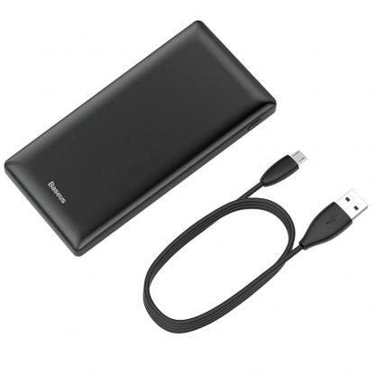 Baseus Mini JA Power Bank - външна батерия 20000 mAh с 2 x USB и USB-C изходи за зареждане на смартфони и таблети (черен) 3
