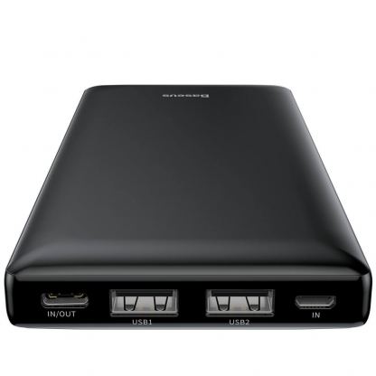 Baseus Mini JA Power Bank - външна батерия 20000 mAh с 2 x USB и USB-C изходи за зареждане на смартфони и таблети (черен) 5