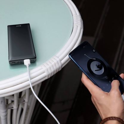 Baseus Mini JA Power Bank - външна батерия 20000 mAh с 2 x USB и USB-C изходи за зареждане на смартфони и таблети (черен) 6