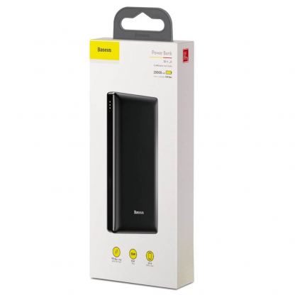 Baseus Mini JA Power Bank - външна батерия 20000 mAh с 2 x USB и USB-C изходи за зареждане на смартфони и таблети (черен) 7