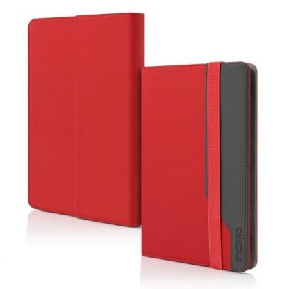 Incipio Invert Universal Folio - универсален кожен калъф и поставка за таблети до 10 инча (сив-червен) 2