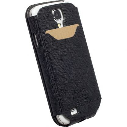 Krusell Malmö Flip View Cover - кожен калъф, тип портфейл за Samsung Galaxy S4 i9500 (черен) 3