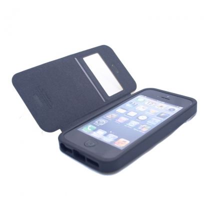 Mercury Goospery Focus View Cover Case - кожен калъф, тип портфейл за iPhone 5S, iPhone 5 (жълт) 2