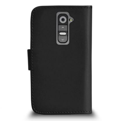 Wallet Flip Case - кожен калъф, тип портфейл за LG G2 Mini (черен) 2