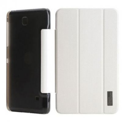 Rock Elegant Flip Case - кожен калъф и поставка за Samsung Galaxy Tab 4 7.0 (бял) 2
