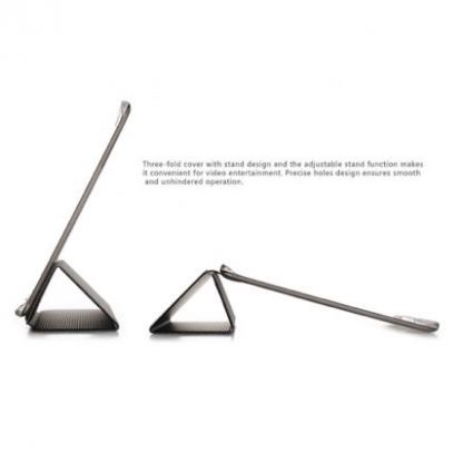 Rock Elegant Flip Case - кожен калъф и поставка за Samsung Galaxy Tab 4 10.1 (бял) 2