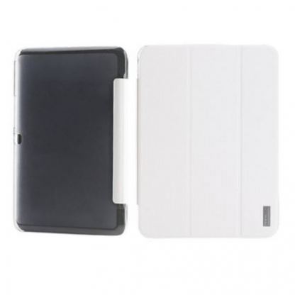 Rock Elegant Flip Case - кожен калъф и поставка за Samsung Galaxy Tab 4 10.1 (бял) 3