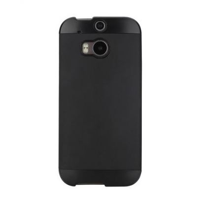 Rock Excel Flip Case - кожен калъф, тип портфейл и поставка за HTC One M8 (черен) 2