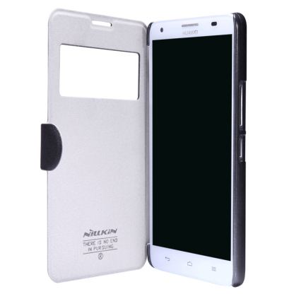 Nillkin Fresh Series Flip Case - кожен калъф, тип портфейл за Huawei Honor 3X (черен) 2