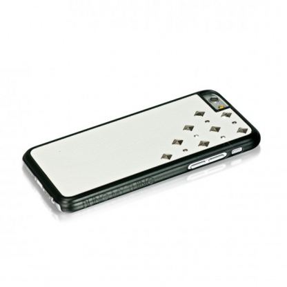 Bling My Thing Metallic Polar Blizzard - кожен кейс с кристали Сваровски за iPhone 6/6S (бял-черен) 3