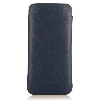 Knomo Leather Slim Sleeve - кожен калъф от естествена кожа за iPhone 6/6S (син)