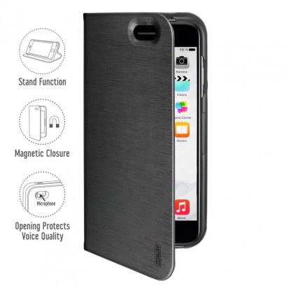 Artwizz SeeJacket® Folio - полиуретанов калъф и стойка за iPhone 6/6S Plus (черен) 3