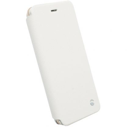 Krusell Malm&#246; Flip Cover - кожен калъф, тип портфейл и поставка за iPhone 6/6S Plus (бял) 2