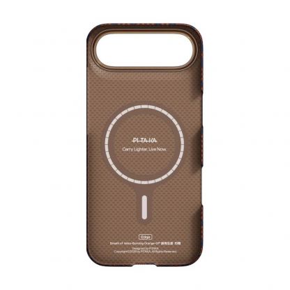 Кевларен кейс с MagSafe за iPhone 17 Air - Pitaka Breath Of Veins Burning Orange Edge Ultra Slim Aramid Fiber Case Limited Edition 3